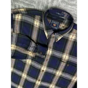 Ralph Lauren Chaps VTG Men's Sz Large Plaid Long Sleeve Button Up Flannel Shirt